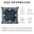 thumbnail image 5 of European Floral Pillow Cover  Luxury Velvet Embroidered Decorative Throw Pillow Cover for Couch Bedroom Living Room, Navy Blue and White, 5 of 5
