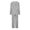 thumbnail image 3 of Tnhcen 2025 Women's 2 Pieces Knit Pajamas Soft Long Sleeve Lounge Nightwear Matching Set Homewear S-3XL, 3 of 4