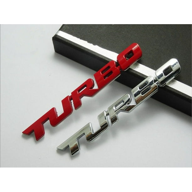 2Pcs/Pair 3D Metal Turbo Car Side Fender Rear Trunk Emblem Badge Sticker  Decals (Red) : : Car & Motorbike
