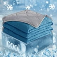 thumbnail image 4 of Ice Silk Summer Cooling Blanket - Lightweight Breathable Polyester Quilt - 100x150cm (39x59in) - Blue, Pink, Green - Washable, Temperature Regulating for Hot Sleepers, 4 of 6