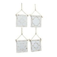 thumbnail image 6 of DecMode 12"W, 12"H White Distressed Small Square Geometric Wall Mirror with Jute Hanging Rope, Set of 4, 6 of 12