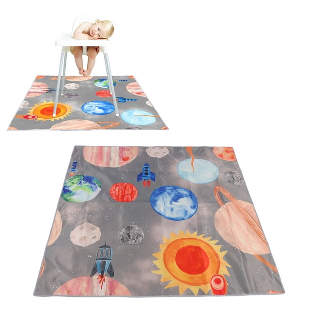Tapis de Chaise Haute, Tapis de Sol de Jeu pour Bébé Polyvalent pour l'Heure des Repas