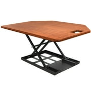 Stand Steady X-Elite Pro | Premier Corner Standing Desk Converter | Extra Large 40 Inch Sit to Stand Desk | Fully Assembled | Height Adjustable Desk Converter for Cubicles and L-Shaped Desks (Cherry)