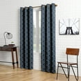 thumbnail image 6 of Sun Zero Kenwood Chevron Blackout Grommet Curtain Panel, 40"X63", Navy, 6 of 9