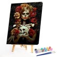thumbnail image 1 of Cuadros Decorativos Kit de pintura al óleo de niña esqueleto por números DIY pintura sin marco manualidades (YHKH-306) Tmvgtek embutido en tela, 1 of 9