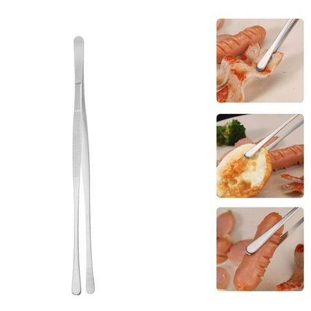 HBBKVI Kitchen Tongs 12 Non-Slip Metal Tongs for Cooking Grilling BBQ Non-Stick Food Cooking Tongs