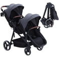 thumbnail image 1 of Yeshouse Cochecidoble tándem para recién nacidos y niños pequeños, cochecidoble plegable con asiento Reversible, arnde seguridad de 5 puntos, respaldo ajustable y dosel, 1 of 9