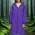 thumbnail image 2 of GEWSEY Womens Rain Jacket Extra Length Raincoats Waterproof Lightweight Hooded Windbreaker Outdoor Poncho with Pockets (Purple1, 3XL), 2 of 8