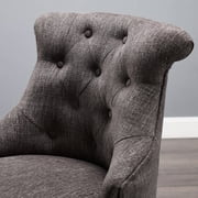 Linon Sinclair Upholstered Swivel Office Chair with Wheels in Charcoal Gray