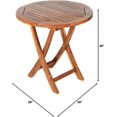 thumbnail image 4 of All Things Cedar TS26-Set 3-Piece Teak Bistro Table Folding Chair Set | Outdoor Bistro Set of Foldable Table and Chairs | Indonesian Teak Patio Furniture Set with Brass Hardware (26x26x29), 4 of 10