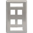thumbnail image 1 of PLACA FRONTAL, ID, INOXIDABLE, 1 ELEMENTO, 4 PUERTOS, 1 of 1