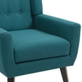 thumbnail image 5 of Uixe Cotton/ Linen Look Fabric Modern Accent Chair Armchair Accent Chairs Light Blue Single 1-Piece Polyester, 5 of 5