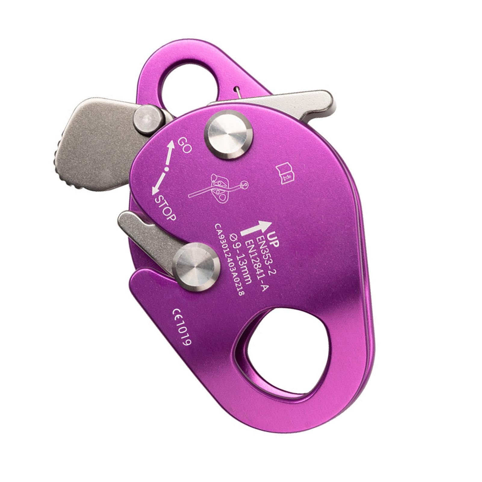 YAHHU Climbing Rope Grab Belay Device Practical Trees Climb Ropes Survival Tools for Mountaineering Caving High Altitude Fall Protection Self-Locking Gear, Purple