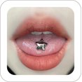 thumbnail image 1 of Woeilo Simple Star Tongue Rings Silver Tongue Rings Flat Tongue Rings Titanium Tongue Rings Cheek Dimple Piercing Jewelry Lip Studs Tongue Piercing Jewelry for Women Men, 1 of 2