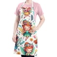 thumbnail image 5 of Colorful Fairy Princess Pattern Apron-Garden Aprons for Women with Pockets-Cotton Linen Waterproof Kitchen Cooking Gardening Aprons Adjustable for Kitchen,Cooking,BBQ and Salon 33x27 Inch, 5 of 7