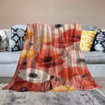 thumbnail image 2 of JRXY Red Poppy Garden Flannel Fleece Blanket White, 2 of 6