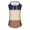 thumbnail image 3 of Lovskoo 2024 Women's Summer Sleeveless Hooded Tank Top Drawstring Color Block Breathable T-Shirt for Athletic Exercise Khaki L, 3 of 4