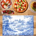 thumbnail image 2 of Amarainy Blue And White Landscape Print Linen Table Mats Set Of 4 For Home Kitchen Table Decor 12x18 inch, 2 of 5