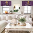 thumbnail image 4 of Purple Sunshine Sunflower Kitchen Curtain Valances for Windows Farmhouse Short Curtains, Pastoral Bees Farmhouse Floral Rod Pocket Valance Curtain for Bedroom Cafe Living Room 42"x18", 4 of 8