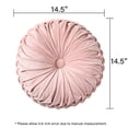 thumbnail image 2 of Set of 2 Pumpkin Pleated Round Throw Pillows,Soft Velvet Cushion for Couch Floor,Pink,14.5", 2 of 5
