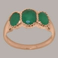 thumbnail image 3 of LBG British Made 10k Rose Gold Natural Emerald Womens Engagement Ring - 33 size options - Size 4.5, 3 of 7