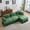 Green, variant on 103.15" Modern L-Shaped Sectional Sofa with Removable Ruffled Pleated Skirt, Chenille Cloud Sofa with Ottoman & Flared Arms, 4-Seat Fabric Couch for Living Room & Bedroom,White