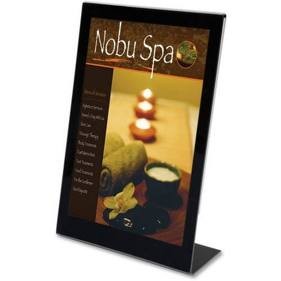 deflecto Superior Image Black Border Sign Holder, Plastic, 8-1/ 2 x 11, Black/Clear