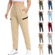 thumbnail image 1 of Pincandy Women's Plus Size Drawstring Solid Color Sports Pants with Zipper, Pockets, Casual & Workout Wear, 1 of 6