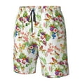 thumbnail image 5 of Kdxio Wild Exotic Birds And Flowers Pattern Mens Casual Shorts - Drawstring Summer Beach Sports Shorts for Men, 5 of 9