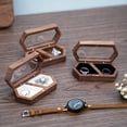 thumbnail image 4 of Caja de Madera para Anillos con 2 Ranuras, Organizador Diario para Guardar Anillos, Pendientes y Joyas, Caja de Compromiso para Anillos de Boda C, 4 of 10