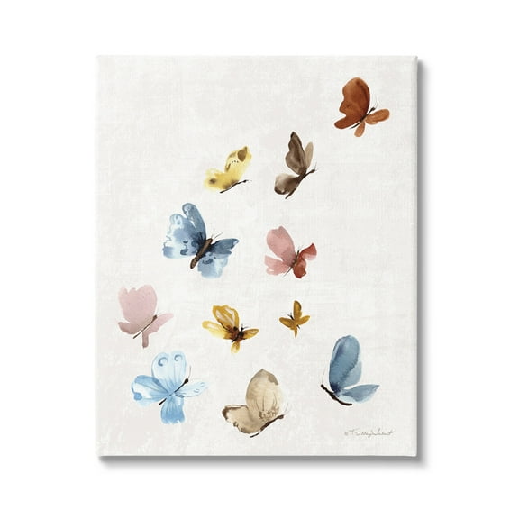 Stupell Varied Butterflies Flutter Nature Animals & Insects Painting Gallery Wrapped Canvas Print Wall Art