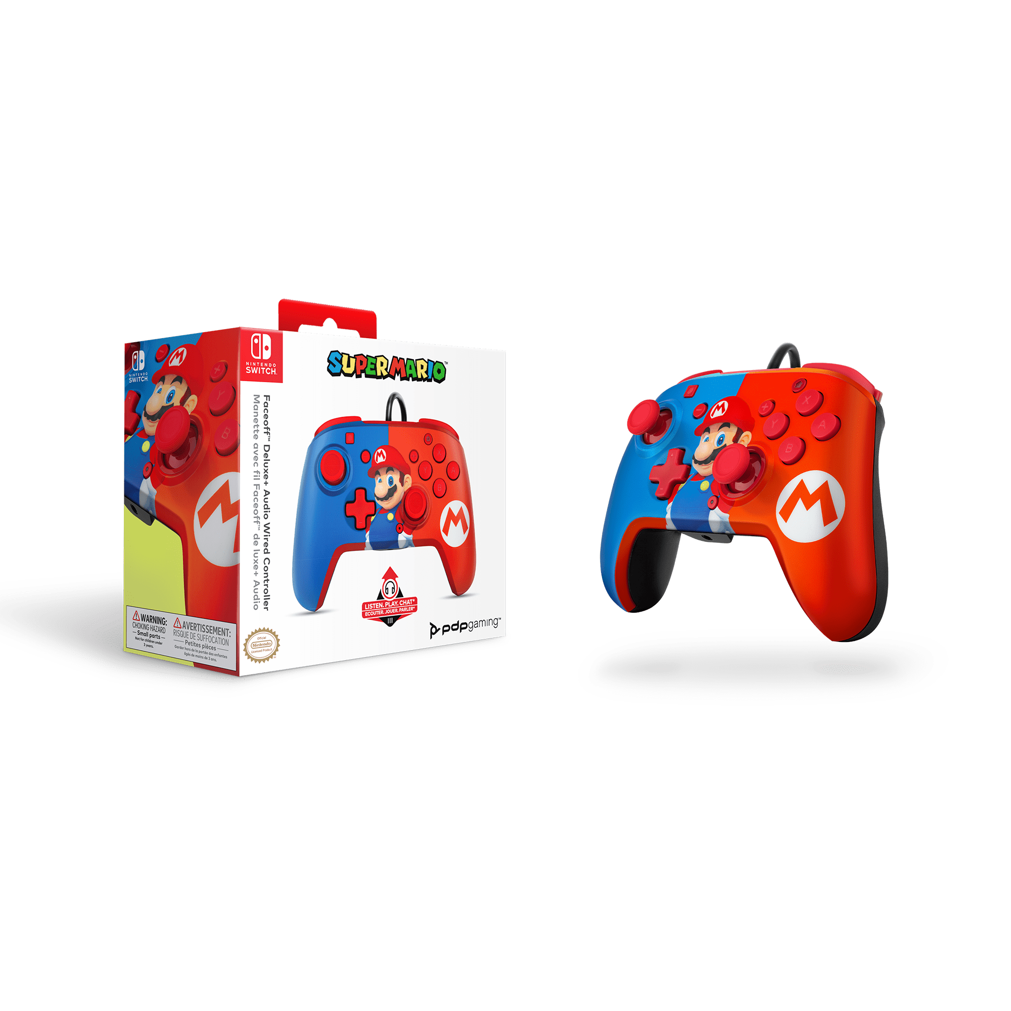 Super Mario Bros. Wonder + PDP Faceoff Deluxe Plus Audio