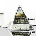 thumbnail image 2 of EOEMY 3Degyptian Scripture Pyramid Paperweight Fengshui Crystal Prism Optical Religion, 2 of 8