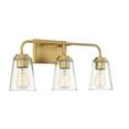 thumbnail image 4 of Trade Winds Lighting 3-Light Bathroom Vanity Light In Natural Brass, 4 of 6