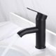 thumbnail image 5 of Grifo de lavabo de acero inoxidable, grifo de lavabo de mesa negro estilo grifo caliente y frío, grifo de lavabo de baño, 5 of 6