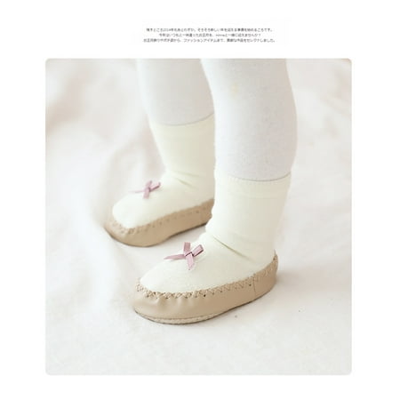 

Newborn Baby Boys Girls Letter Bowknot Knitted Floor Socks Anti-Slip Infant Baby Socks