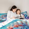 thumbnail image 5 of Homewish Kawaii Mermaid Princess Queen Comforter Set,Cartoon Sea Animal Bedding Sets,Colorful Shell Coral Bedding Comforter Set For Girl Kids,Luxury Bedroom Decor Reversible,3pcs, 5 of 8