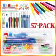 thumbnail image 1 of 16 Sizes Stainless Steel Crochet Hooks Kit Soft Grip Handles Sweatertool Gift, 1 of 6