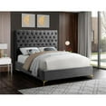 thumbnail image 5 of Maklaine Contemporary Solid Wood Tufted Velvet Full Bed in Gray, 5 of 9