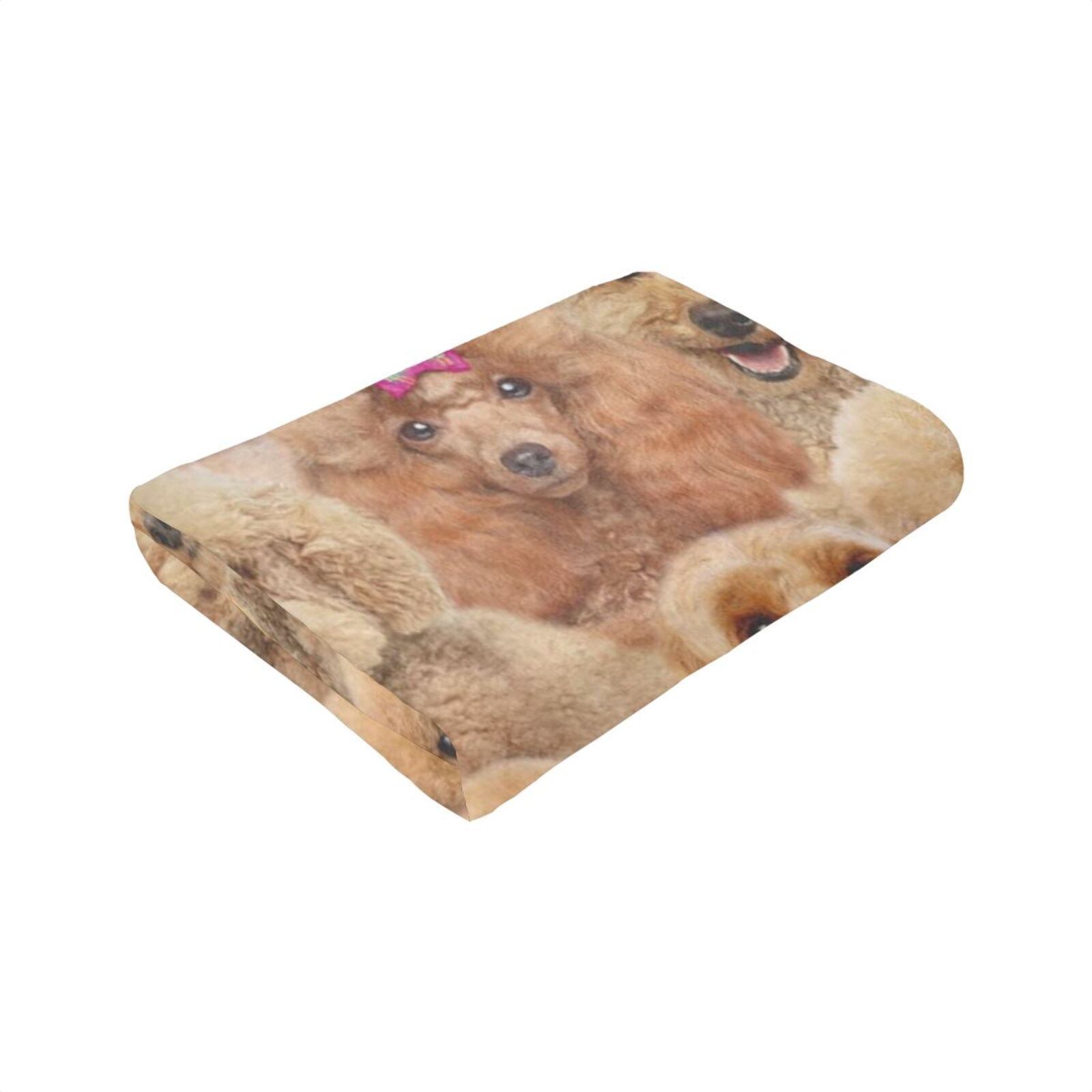 Wijzvio Poodle Dog Throw Blanket Soft Fuzzy Fleece Blanket For Couch Bed Living Room Decoration 50"X40"
