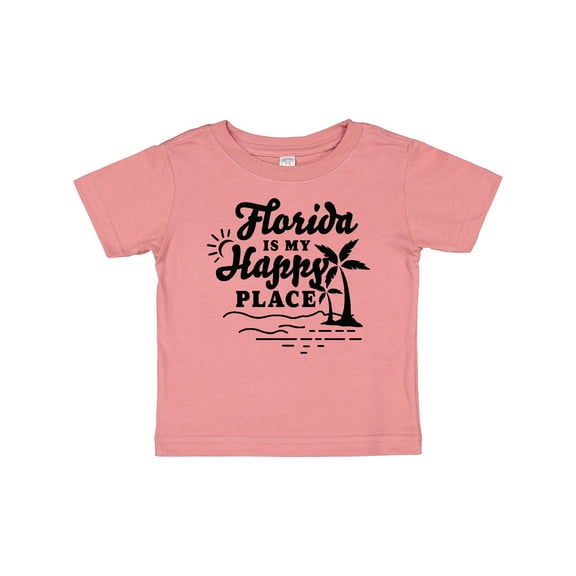 Inktastic Florida is My Happy Place with Palm Trees Boys or Girls Baby T-Shirt