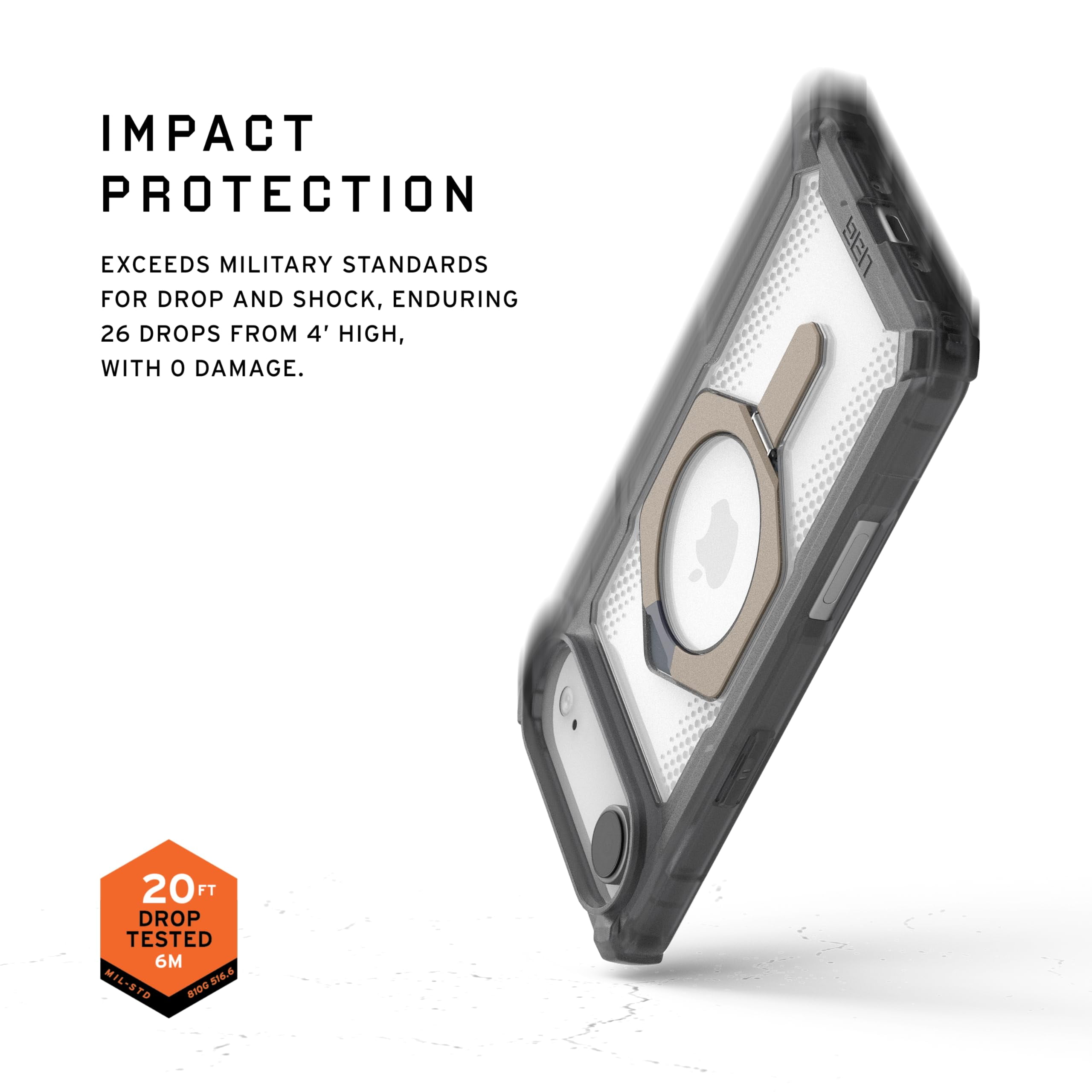 UAG iPhone Air Case with Kickstand Plasma XTE - Compatible with MagSafe Transparent Military Grade Protective Cover, Ash/Titanium