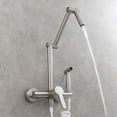 thumbnail image 2 of Pot Filler Faucet Wall Mount Foldable Kitchen Faucet Brass Kitchen Sink Faucet Double Joint Swing Arm Kitchen Tap 2 Hole Single Handle Kitchen Mixer Tap with Spray Gun,Brushed Nickel, 2 of 8
