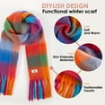 thumbnail image 4 of REDESS Winter Scarf for Women Soft Plaid Pattern Cozy Warm Tassel Blanket Shawl Wrap,Plaid Red, 4 of 7