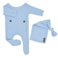 thumbnail image 2 of Krdevn Baby Photography Prop Footed Romper Button Overalls Hat Set, 2 of 4