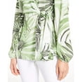 thumbnail image 3 of Alfani Women's Petite Printed Faux-Wrap Top Green Size Large, 3 of 3