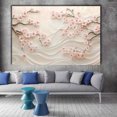 thumbnail image 2 of Mudket Cherry Blossom Flowers Canvas Wall Art, Framed Floral Print, Ready to Hang Wall Decor for Living Room Bedroom, Elegant Botanical Artwork - 12"L x 8"W, 2 of 10