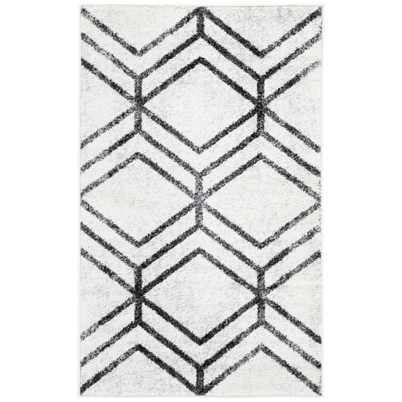 SAFAVIEH Adirondack Bailey Geometric Area Rug, Ivory/Charcoal, 2'6" x 4'