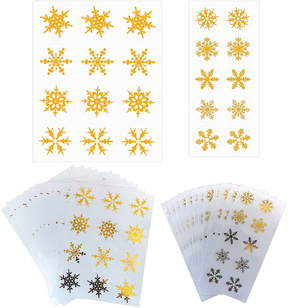 Blue Ice Snowflake Xmas Small or Large Sticky White Paper Stickers Labels NEW 