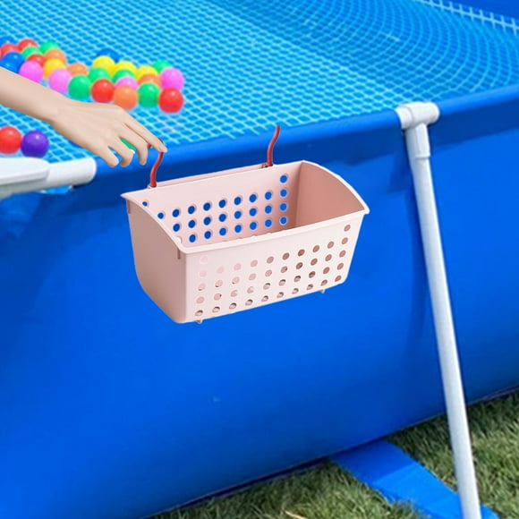 LSLJS Pool Side Storage Basket Set Pool Cup Above Ground Pool Accessories Pool Toy Basket Pool Storage Bins for Most Frame Pools